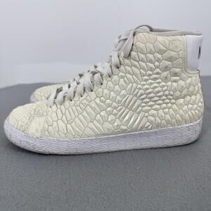 Nike Blazer Mid High Top Sneakers Textured Mosaic White White Size US 6 EUR 36.5